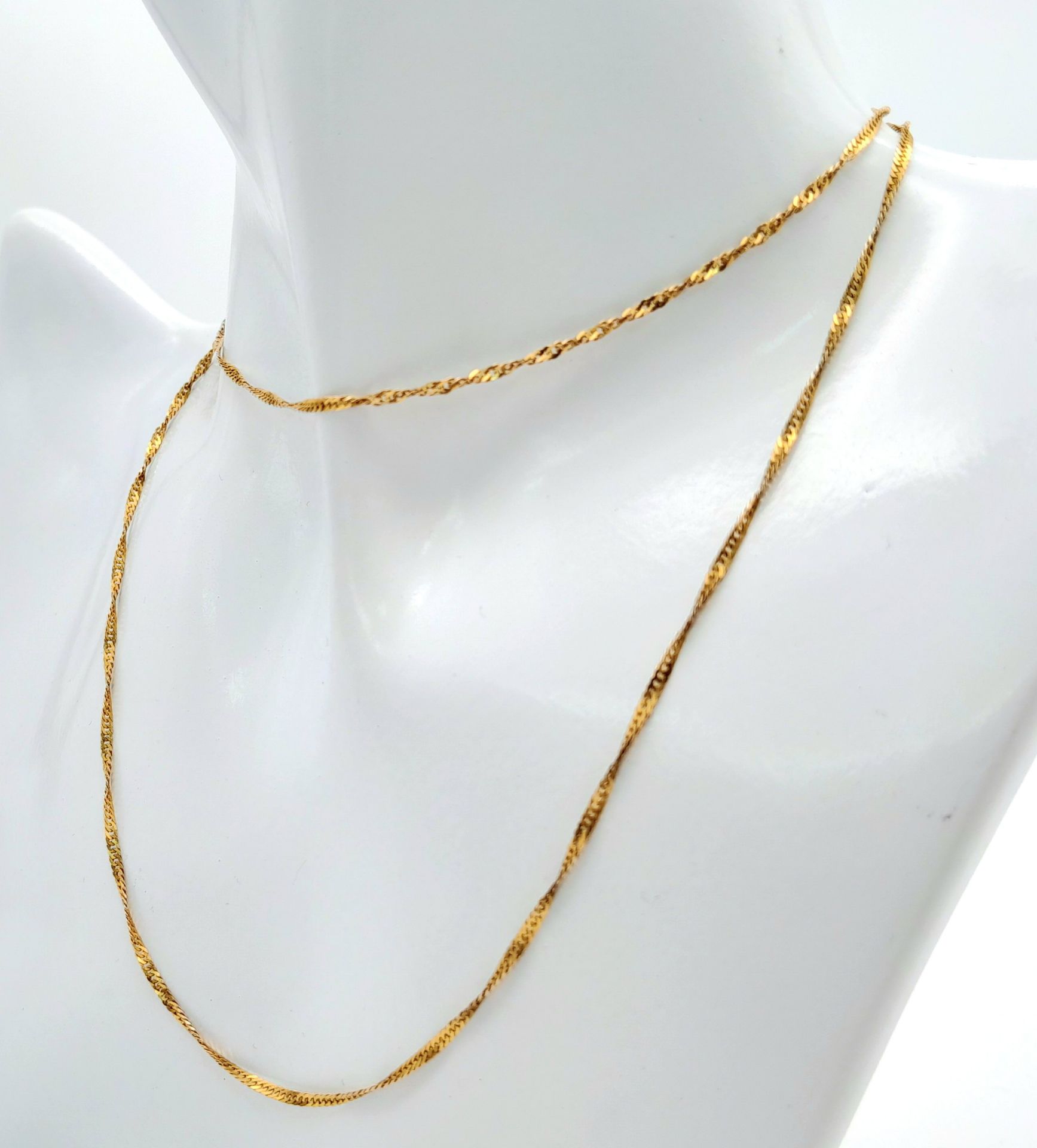 An elegant 9 K yellow gold rope chain necklace, length: 61 cm, weight: 2.3 g. - Image 2 of 11