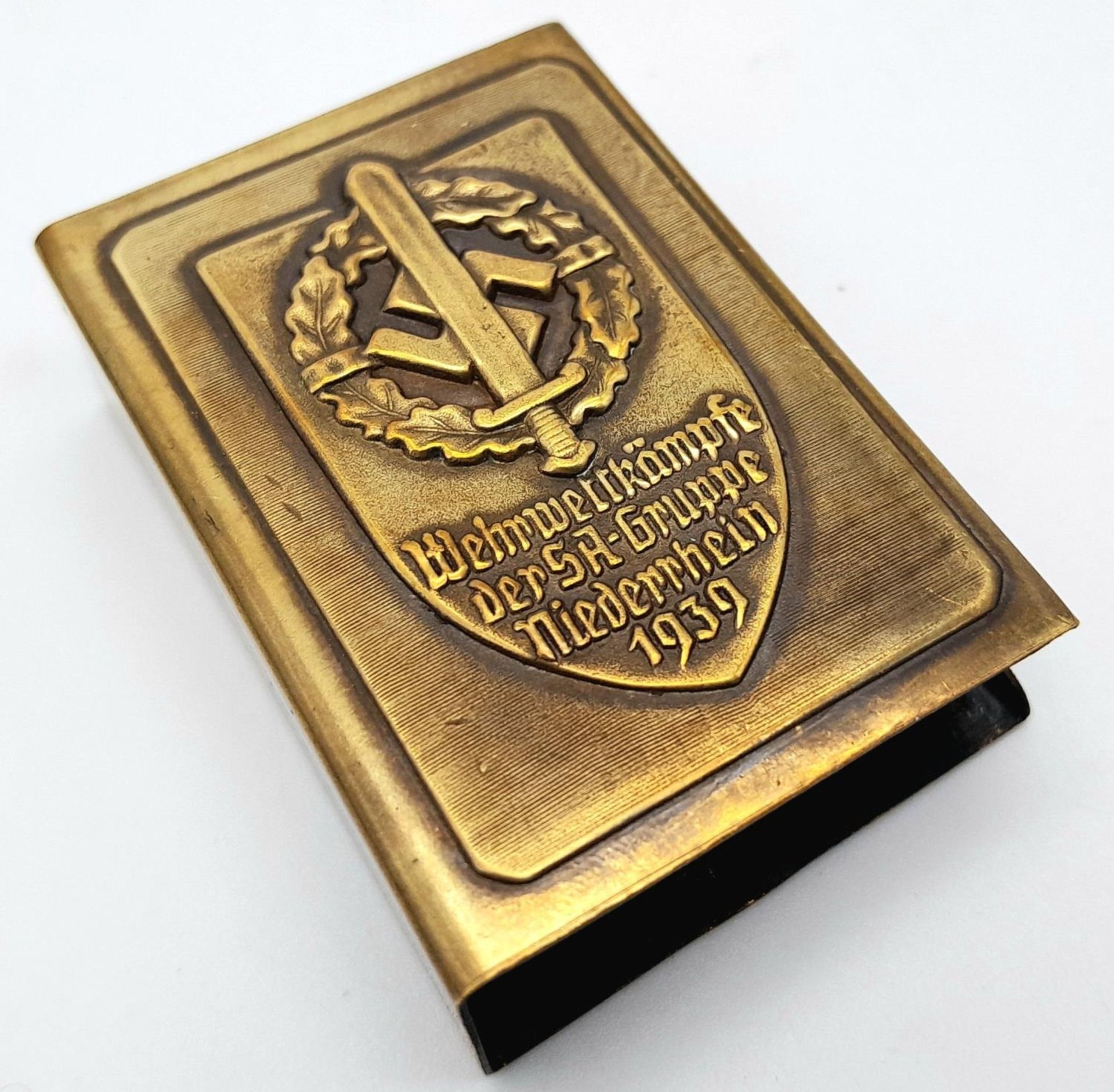 3rd Reich SA Sports Brass Match Box Holder.