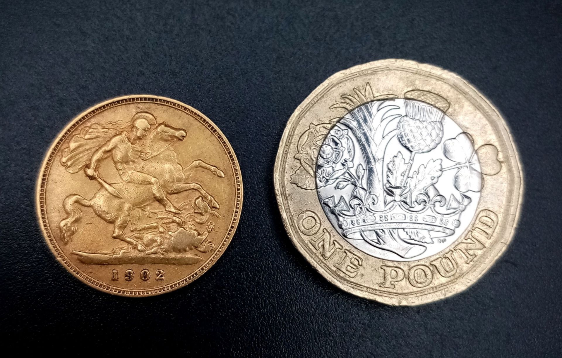 A 1902 Edward VII 22K Gold Half Sovereign Coin. - Image 3 of 3