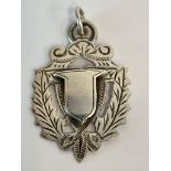 Antique SILVER ALBERT FOB MEDAL. Hallmark for Birmingham 1928. Excellent condition.