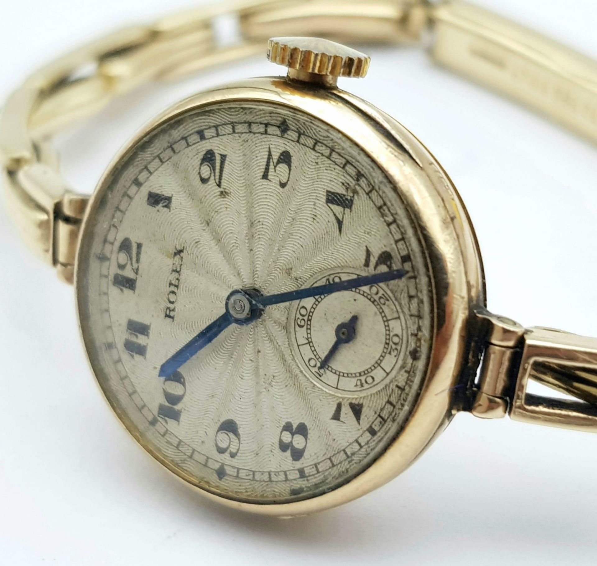 A Vintage 9K Gold Rolex Mechanical Ladies Watch. 9k gold expandable bracelet. 9k gold case - 23mm. - Bild 2 aus 6