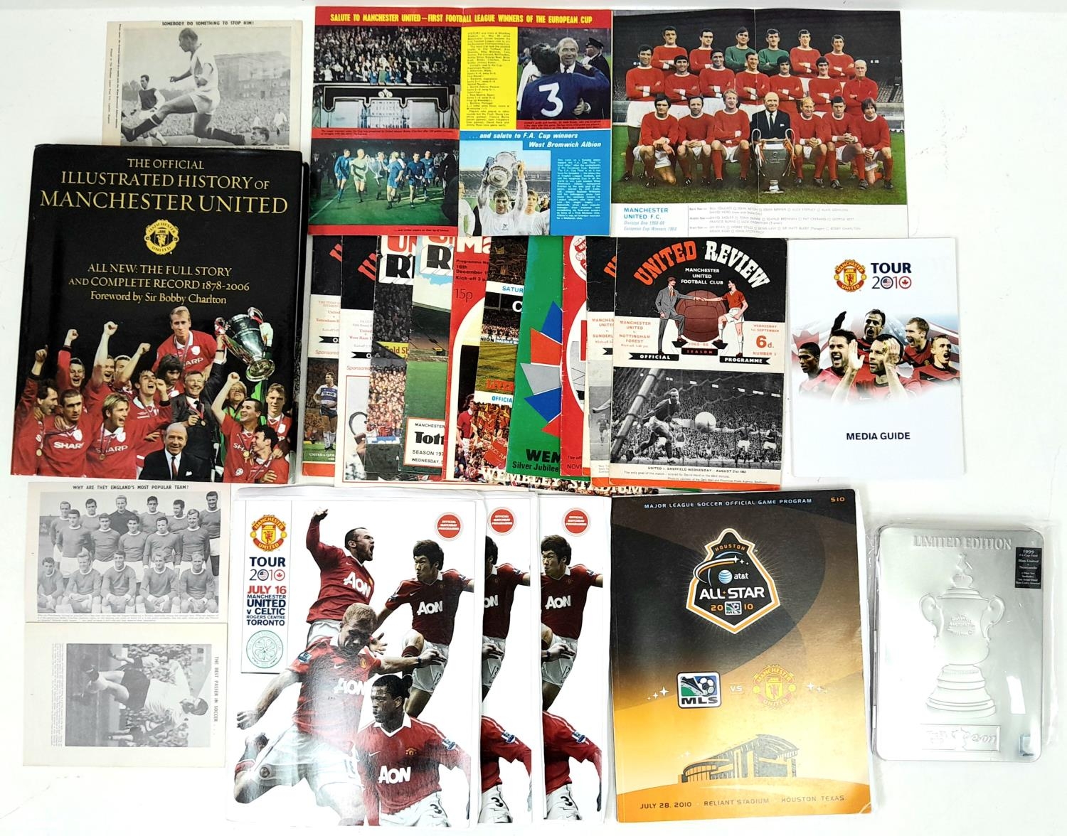 Collection of Manchester United programmes and other items including sealed limited edition 2-Disc