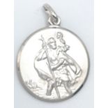 A STERLING SILVER ST CHRISTOPHER PENDANT. 3.5cm length, 6g weight. Ref: SC 8091