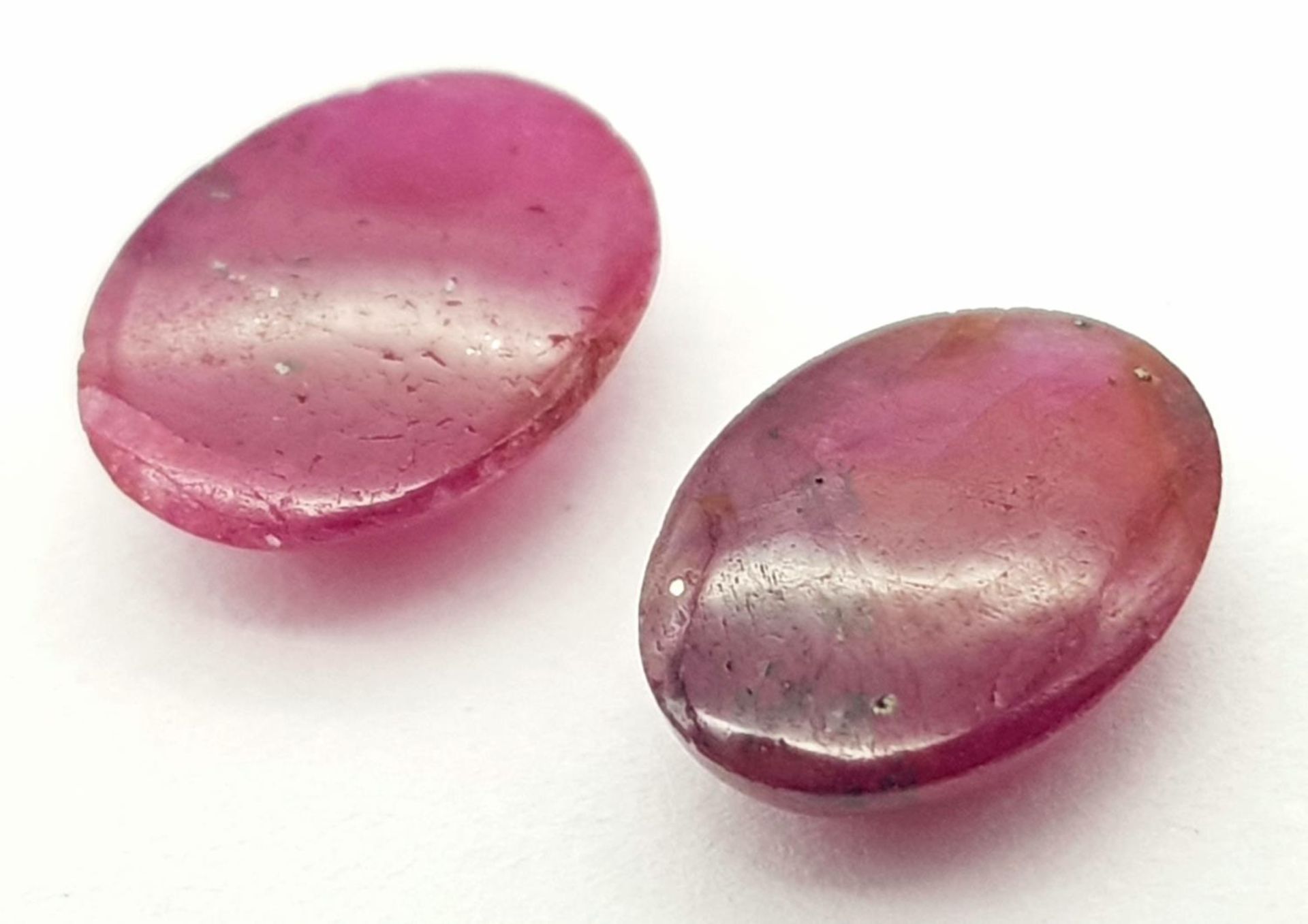 A PAIR OF CABOCHON RUBIES 3.06CT 0.63g A/S 1031 - Image 2 of 4