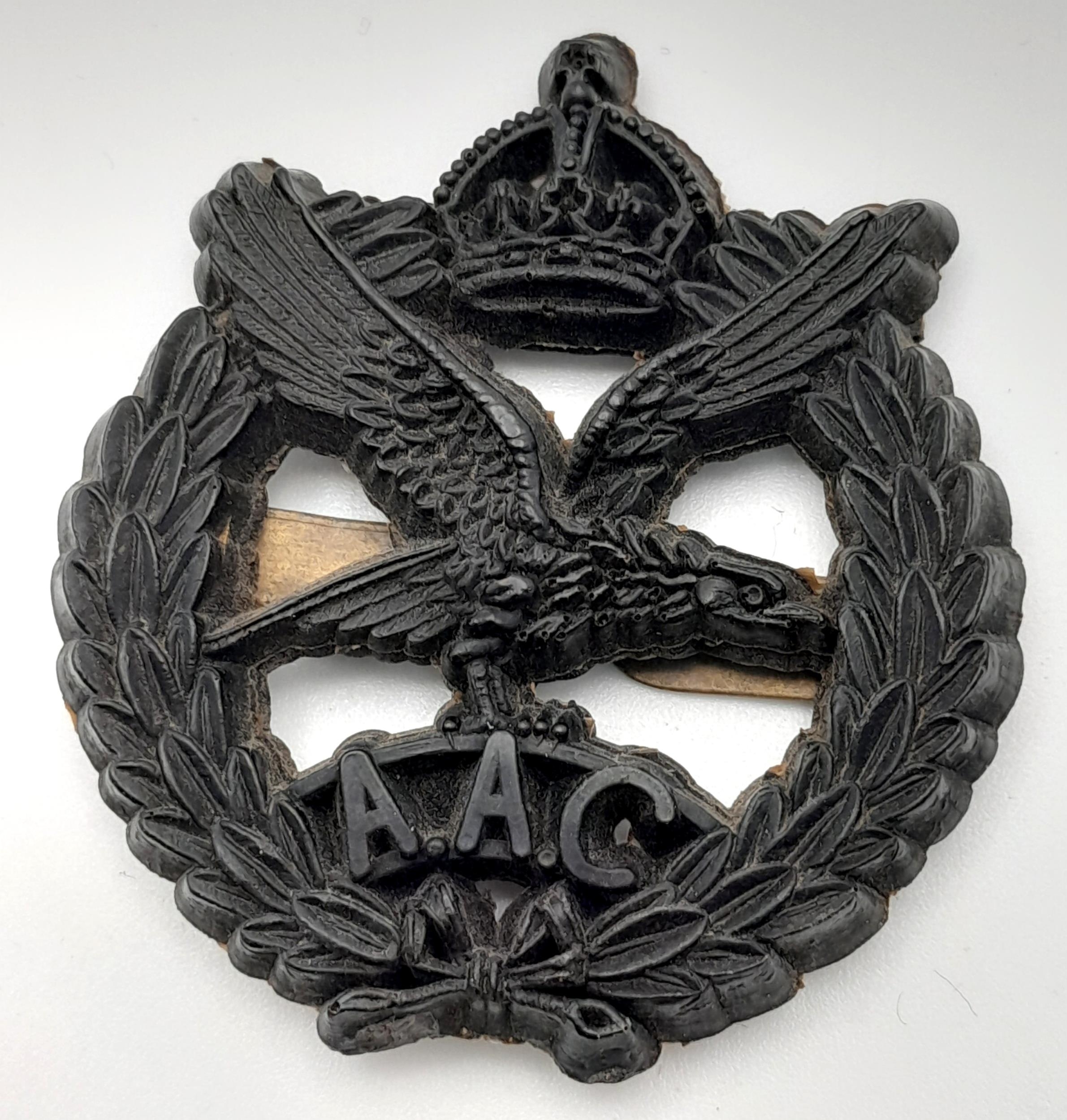 WW2 Rare Prototype Black Plastic Economy Army Air Corps Badge. Later to be made in silver and a