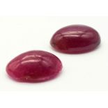 A PAIR OF CABOCHON RUBIES 3.06CT 0.63g A/S 1031