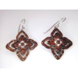 A Stunning Pair of Unworn, Fully Certified Limited Edition (1 of 40,) Sterling Silver Anthill Garnet