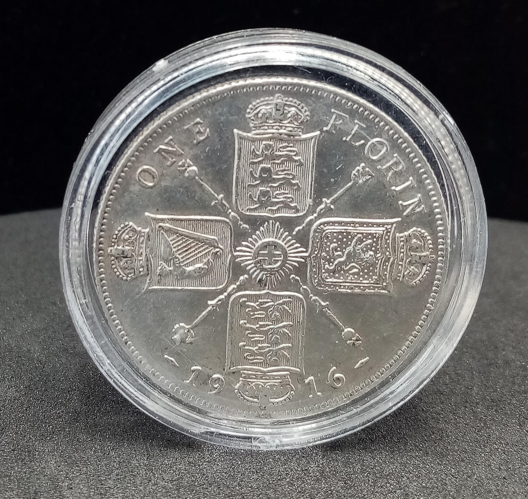 An Uncirculated 1916 Silver George V Coin. - Image 2 of 3