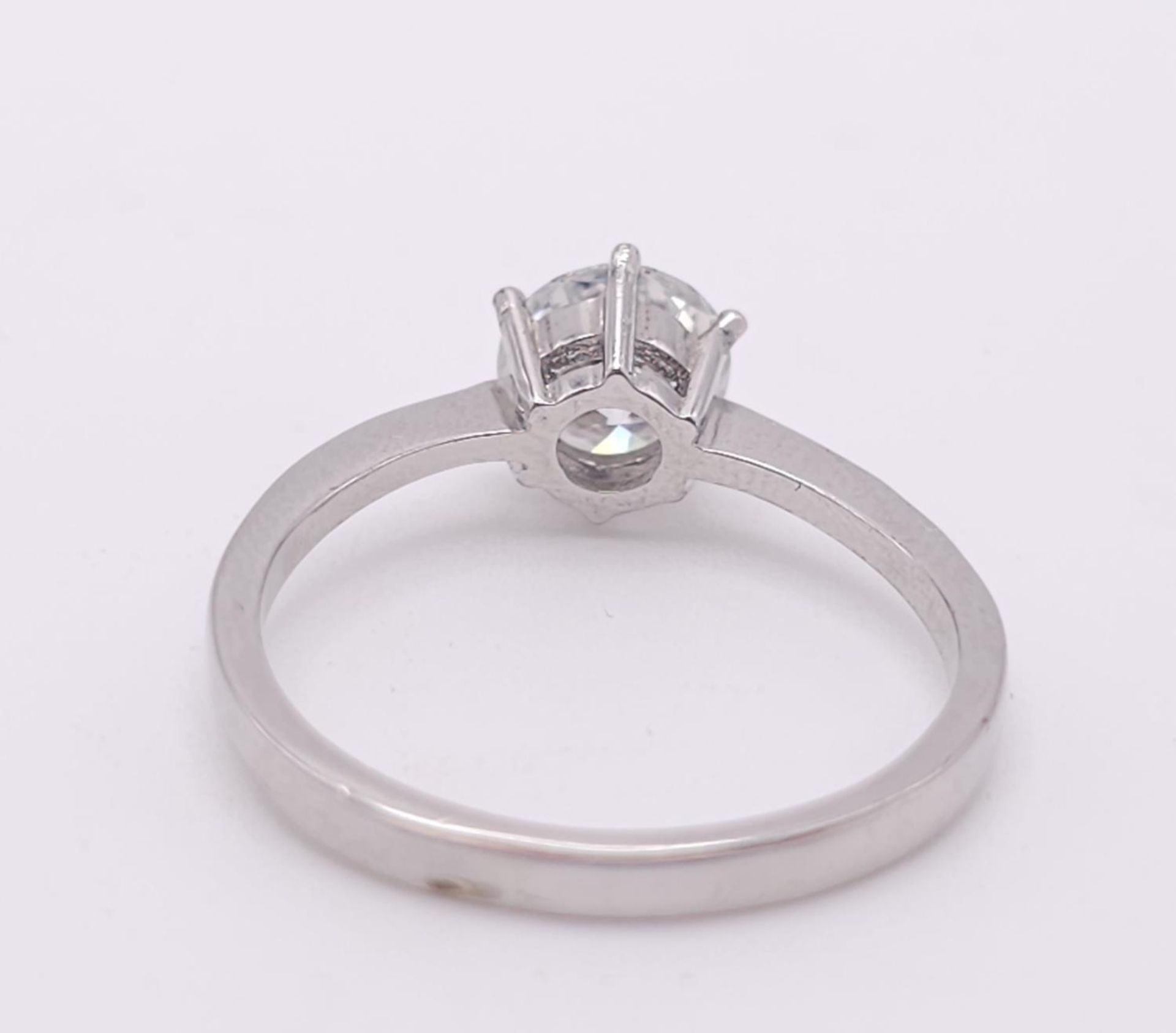 A 1ct Moissanite 925 Silver Ring. Size N. Comes with a GRA certificate. - Image 4 of 7