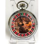 A Vintage vegas roulette spinning gaming pocket watch. In working order.