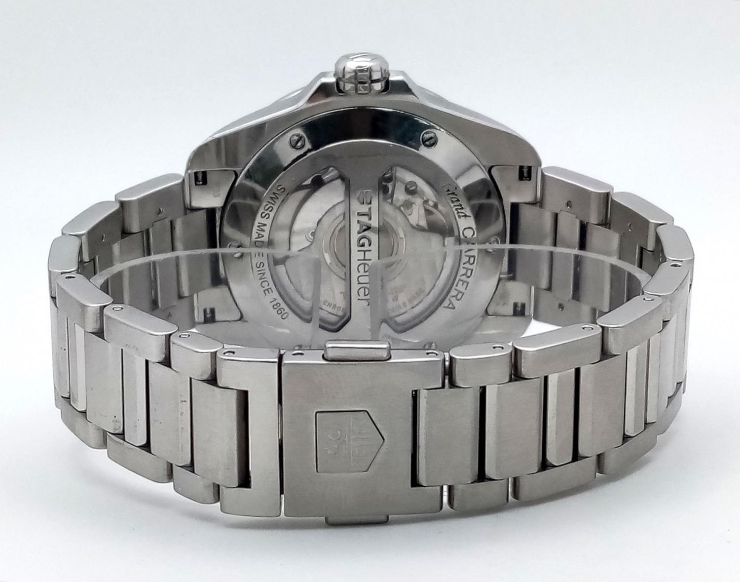 A Tag Heuer Grand Carrera Automatic Gents Watch. Stainless steel bracelet and case - 41mm. White - Image 7 of 8