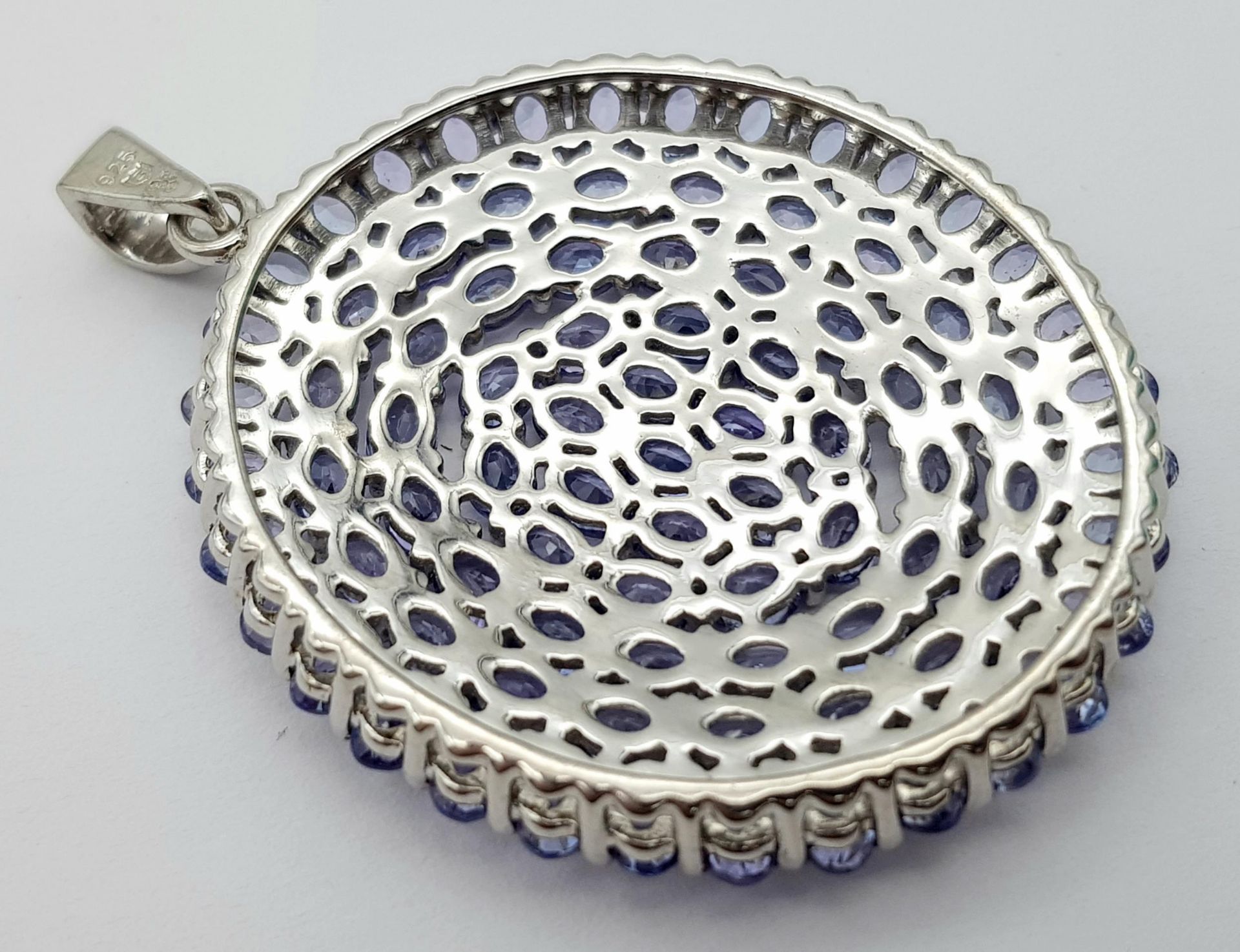 An Unworn, Fully Certified Limited Edition (1 of 40), Sterling Silver Tanzanite Set Pendant. 4.5cm - Image 2 of 6