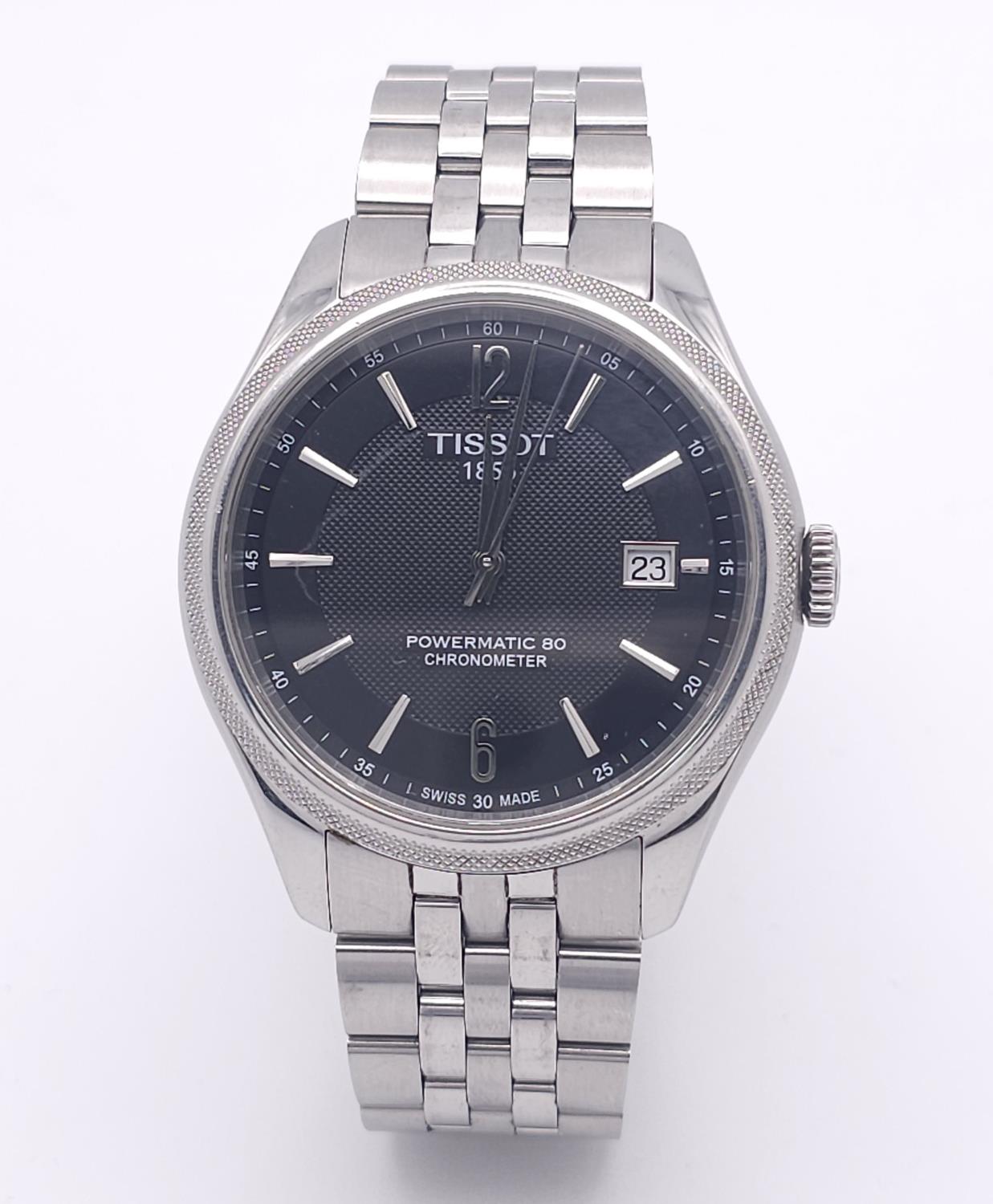 A Tissot Powermatic 80 Gents Watch. Stainless steel bracelet and case - 41mm. Black dial with date - Image 20 of 28