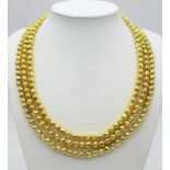 A Limited Edition (1 of 200), 679.65 Carat, Gold Haematite Bead Necklace. Fully Certified