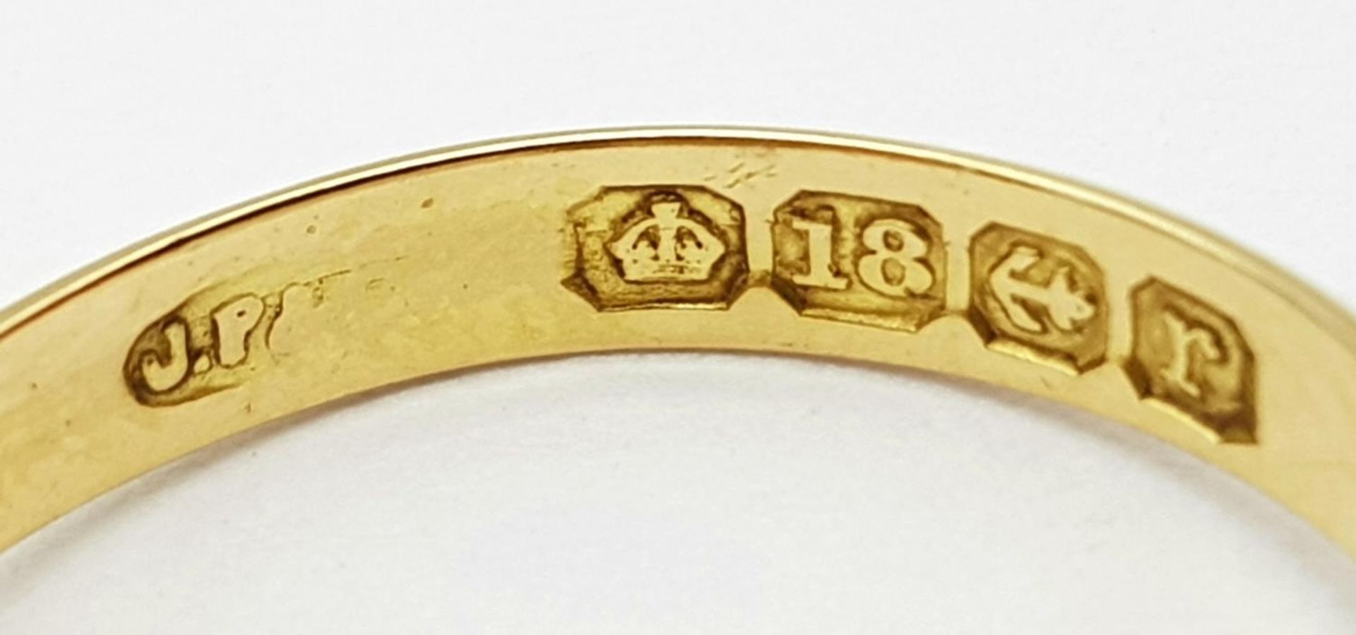 AN ANTIQUE 18K YELLOW GOLD DIAMOND OLD CUT RING. Hallmarked Birmingham, 1916. 0.20ctw, size J, 2. - Image 5 of 5