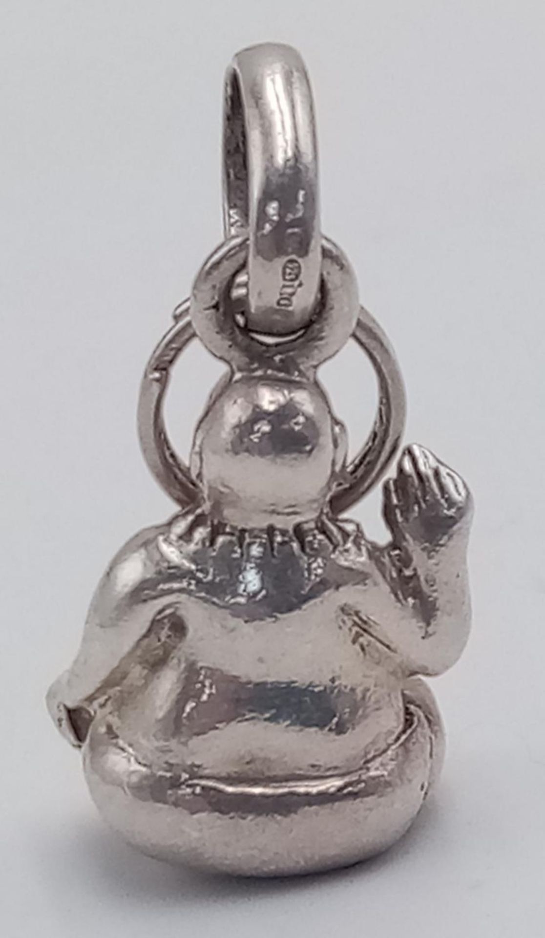 A STERLING SILVER LINKS OF LONDON BUDHA CHARM 5.6G , approx 3cm x 1cm. SC 9089 - Image 2 of 4