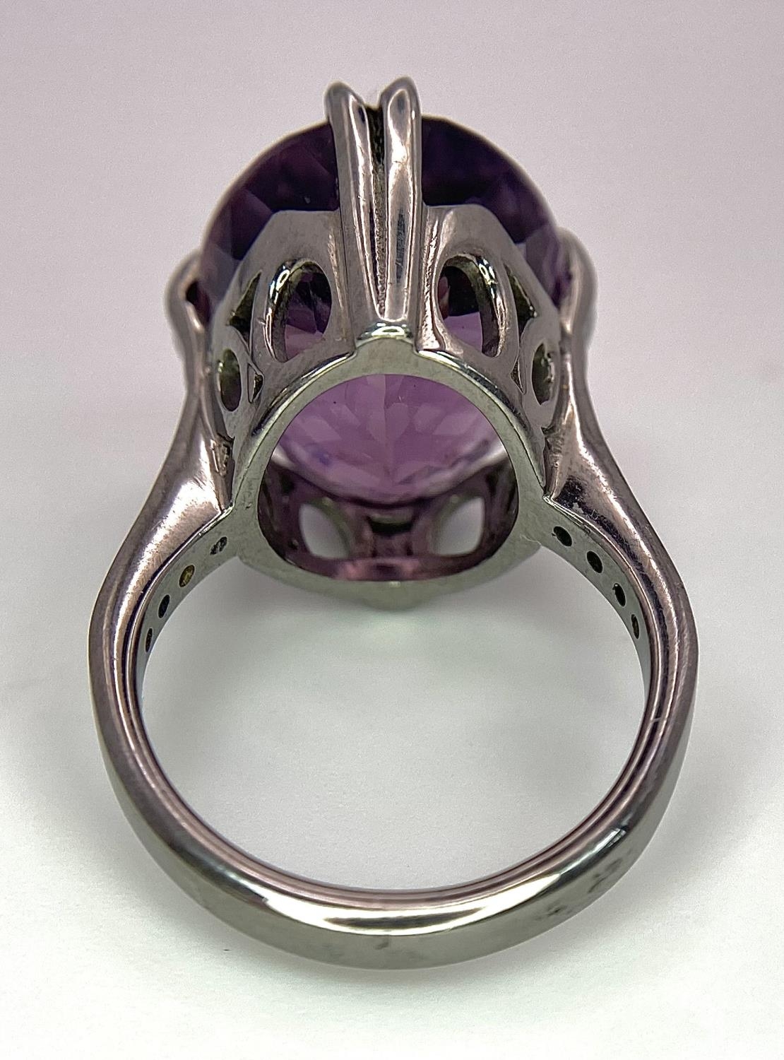 A 925 Silver Amethyst Ring. Size N. 10g - Bild 4 aus 6