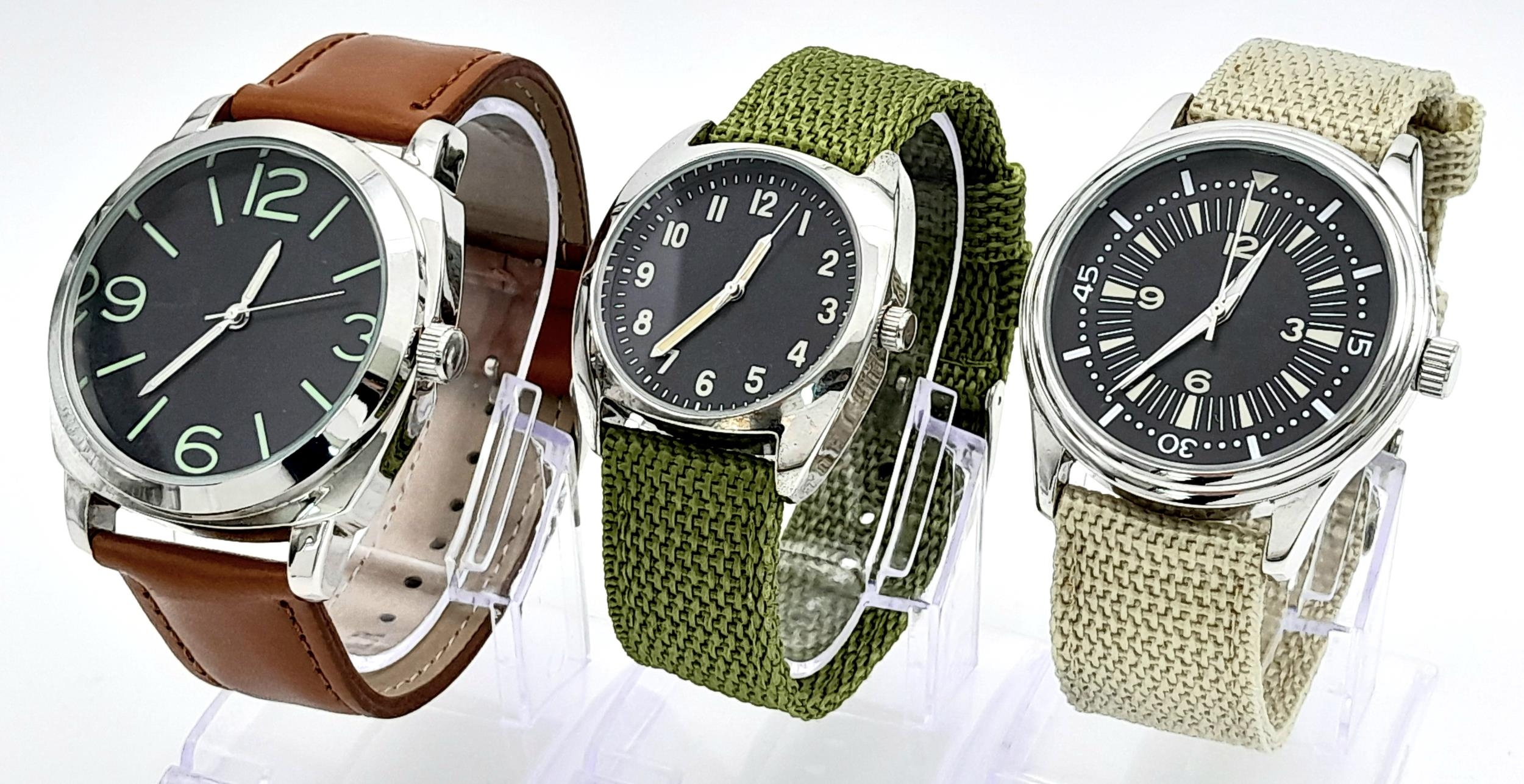 A Parcel of Three Unworn Military Homage Watches Comprising; 1) An Italian Navy Divers Watch-Panerai - Image 3 of 6