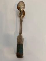 Antique Early Victorian SOLID SILVER TONGS. Rare Hallmark for Thomas Hart Stone Exeter 1868. Classic