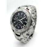 A Tag Heuer Link Quartz Chronograph Gents Watch. Stainless steel bracelet and case - 42mm. Black