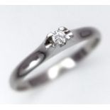A 9K WHITE GOLD DIAMOND SOLITAIRE RING 1.8G SIZE N. ref: SPAS 9020