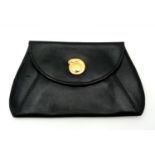 A Cartier Black Panther Coin Pouch. Leather exterior with gold-toned hardware and press stud