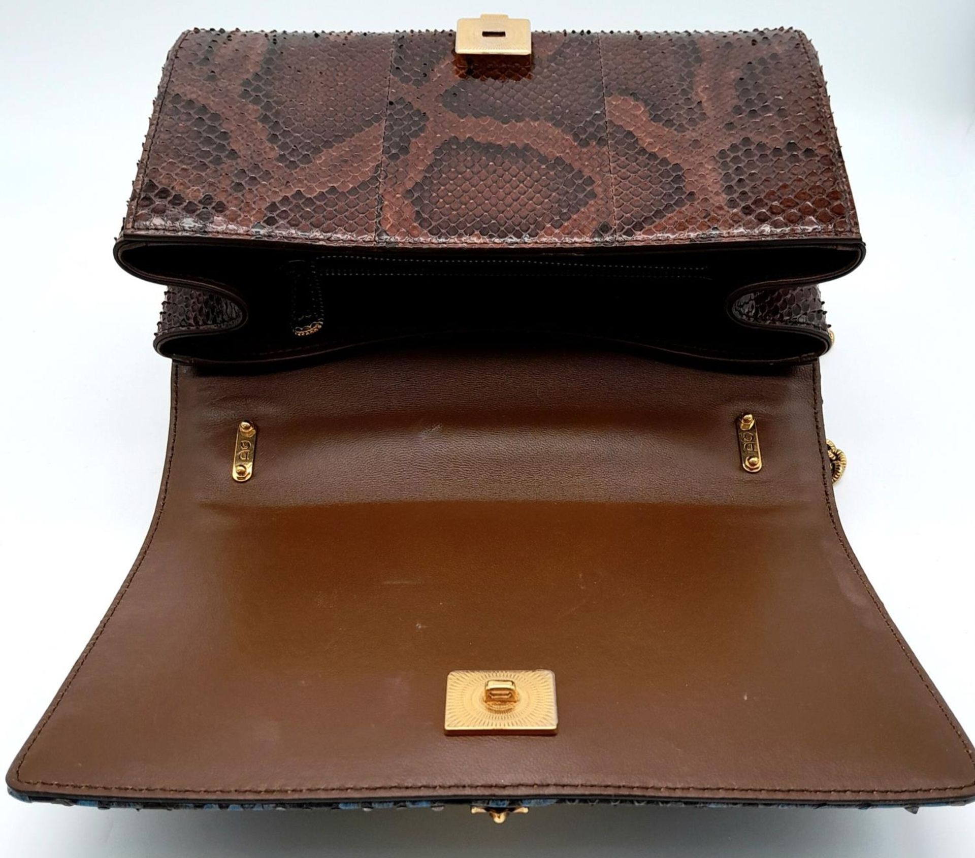 A Dolce & Gabbana Multi-Colour Devotion Patchwork Bag. Leather, textile and python exterior with - Bild 8 aus 15