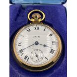 Genuine vintage SMITHS POCKET WATCH. Finished in Gold Tone. Having white face with subsidiary