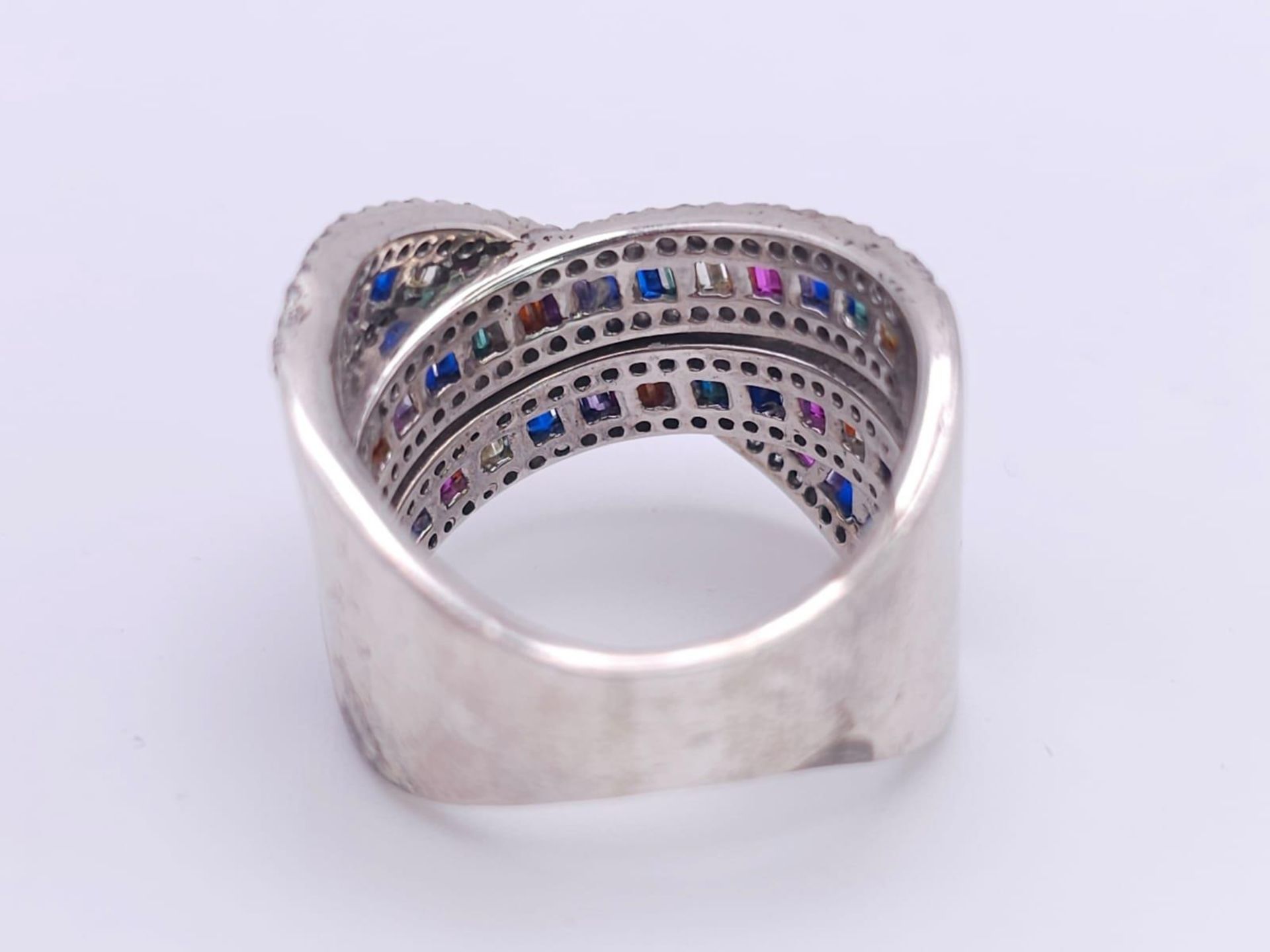 Three Different Style Fancy Sterling Silver Rings - 2 x P, 1 x N. 21.2g total weight. Ref: 016551. - Image 6 of 19
