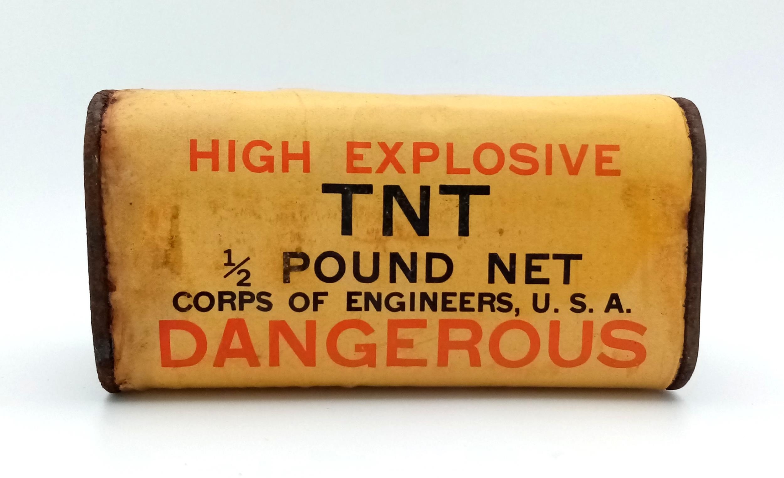 INERT WW2 US Corps of Engineers ½ Pound TNT Demolition Package (empty). UK MAINLAND SALES ONLY - Bild 4 aus 4