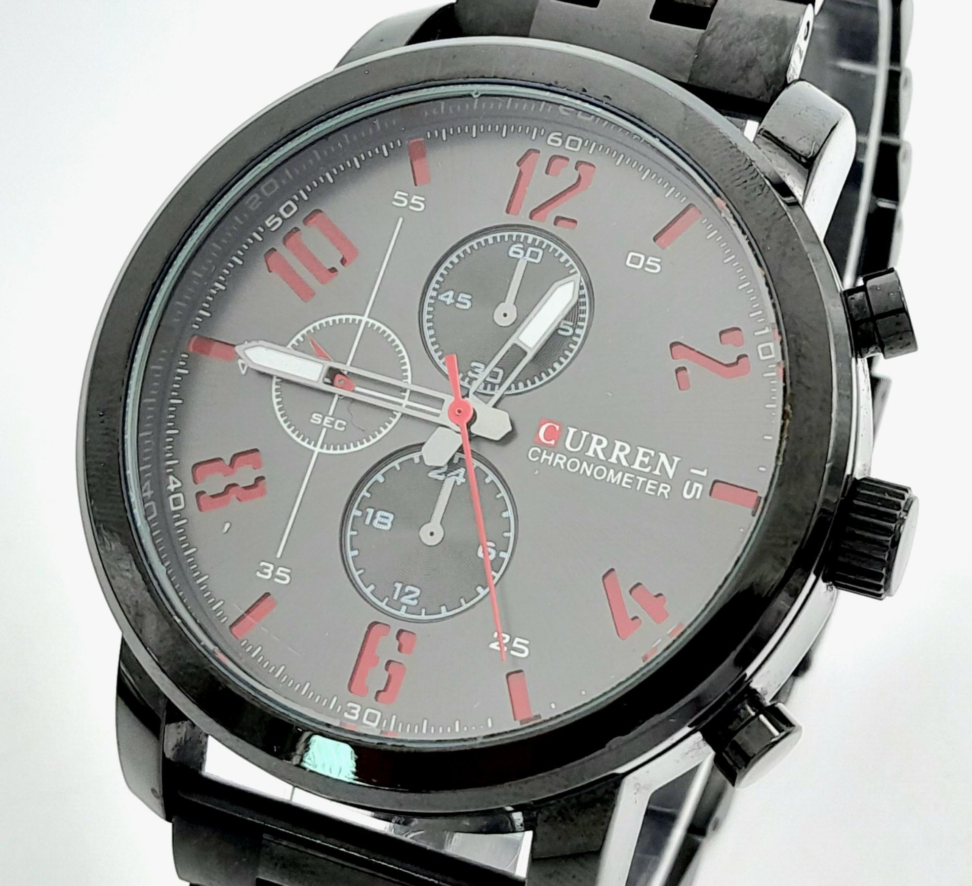 An Excellent Condition Men’s Oversize Chronometer Watch by Curren (45mm Case). New Battery Fitted - Bild 2 aus 6