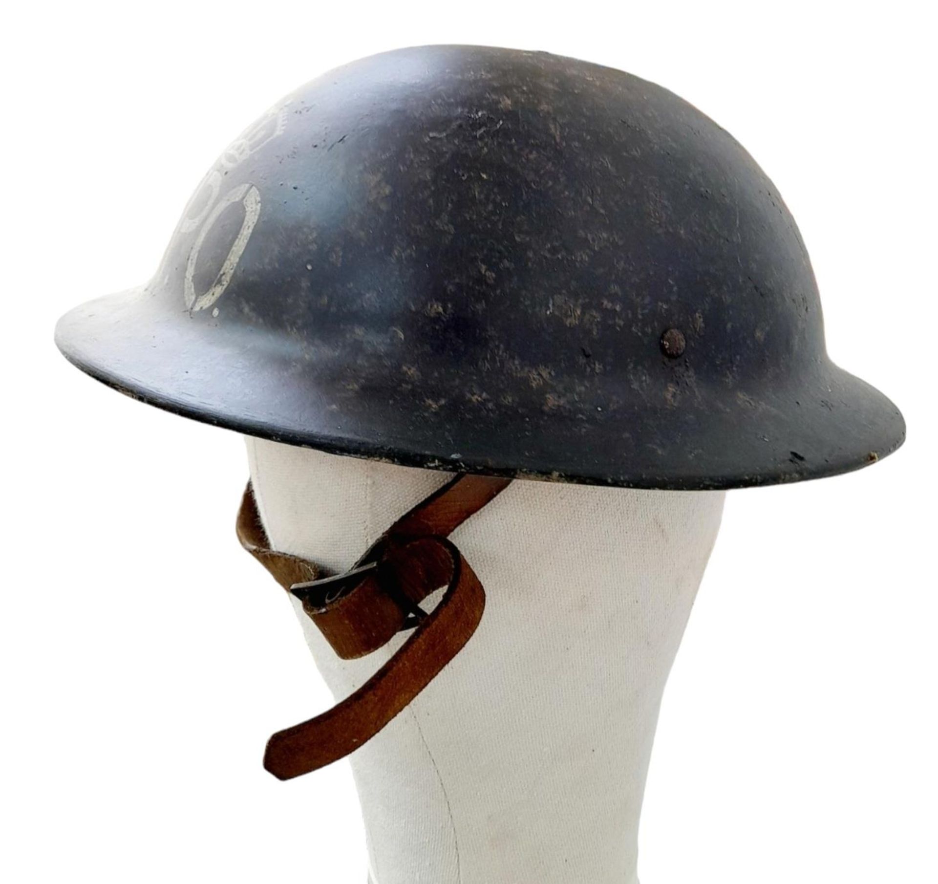 WW2 British Home Front General Post Office Line Layers Fibre Non Conductive Helmet. - Image 2 of 5