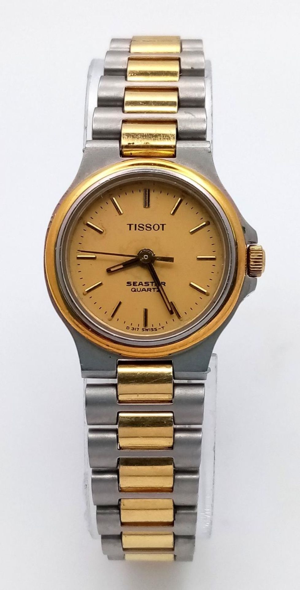 A Tissot Two Tone Quartz Ladies Watch. Two tone bracelet and case - 23mm. Gold tone dial. In working - Image 2 of 7