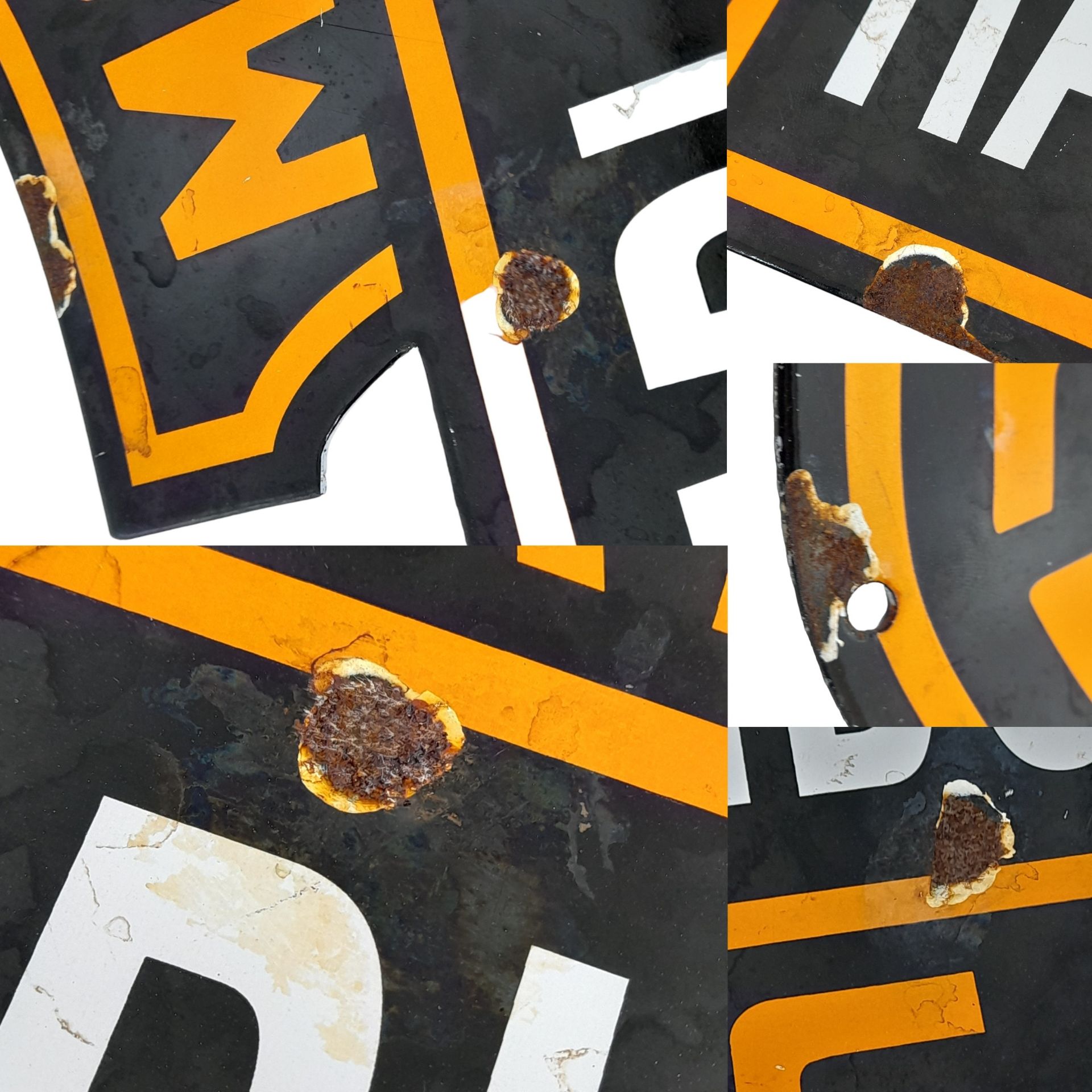 A Vintage Repro Harley Davidson Die-Cut Enamel sign. In good condition - a few small rust marks - Image 3 of 3