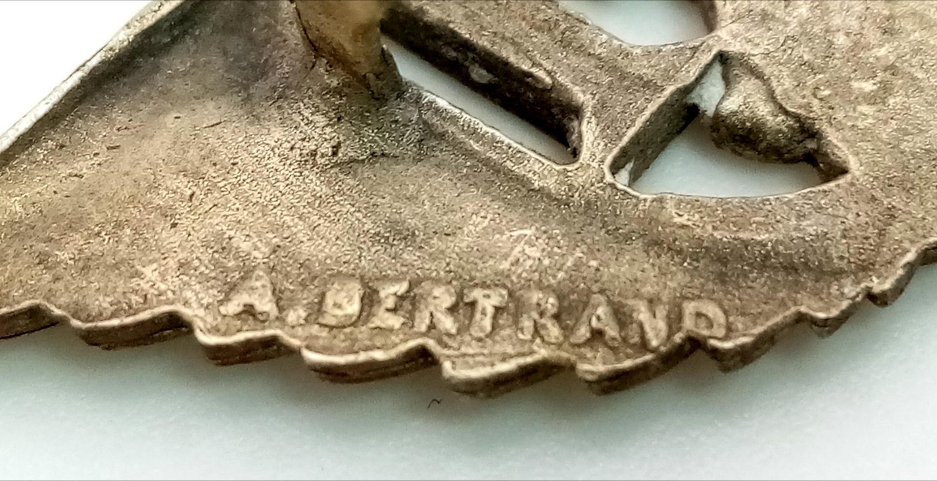 Silver WW2 Free French Membership Badge Circa 1944. Makers Marked, The blue, Red and White paint - Image 2 of 3