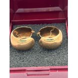 Classic 9 carat GOLD HOOP EARRINGS. Wide Band design. Full hallmark. 2.48 grams. Please see