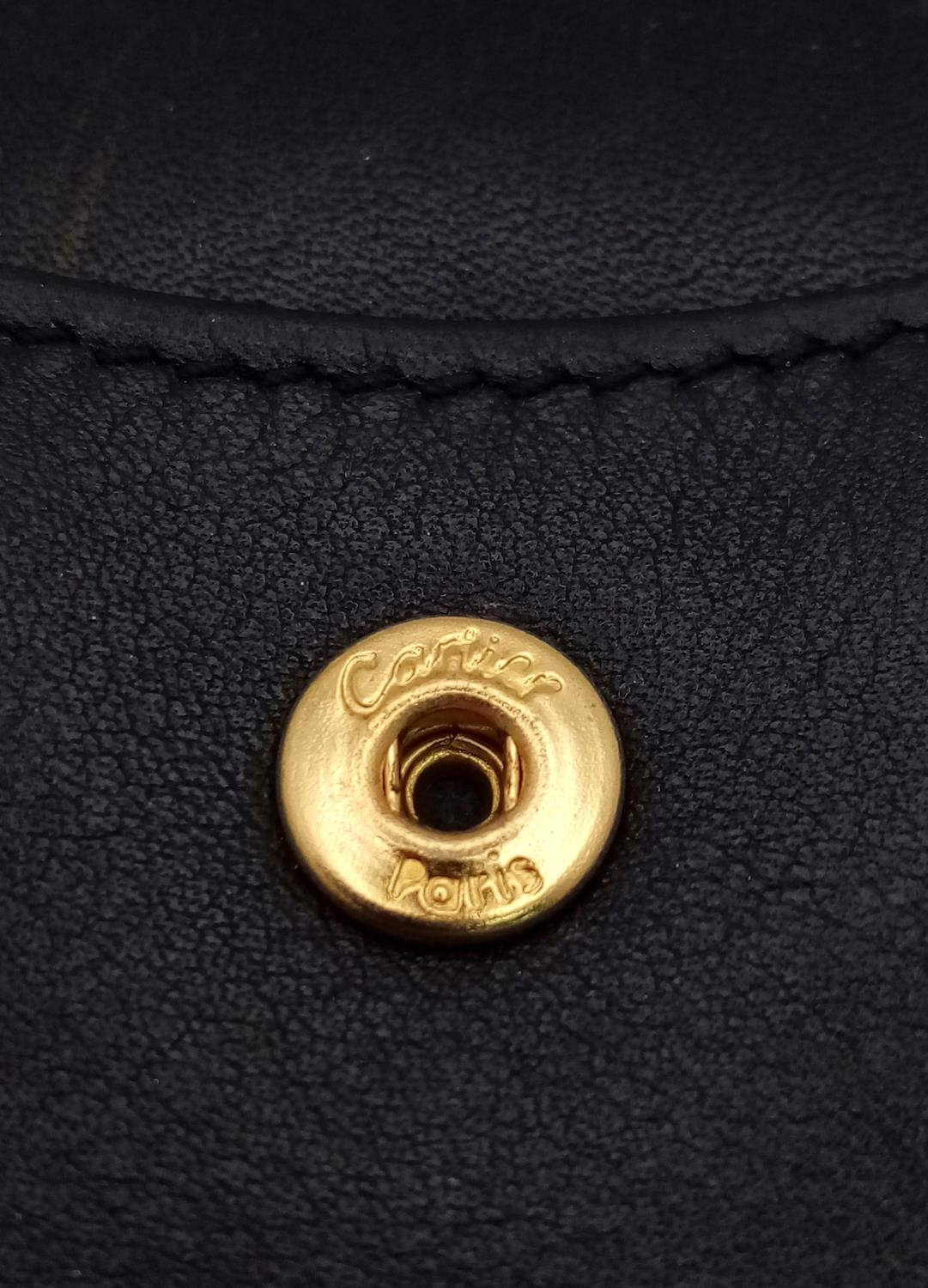 A Cartier Black Panther Coin Pouch. Leather exterior with gold-toned hardware and press stud - Image 9 of 10