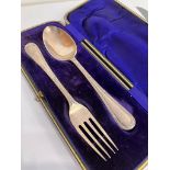 Antique SILVER FORK and SPOON SET. Hallmark for William Hutton and Sons, Sheffield 1908. Presented