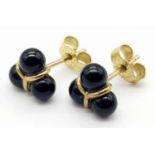 A 9K YELLOW GOLD STUD EARRINGS 1.3G. SC 9025