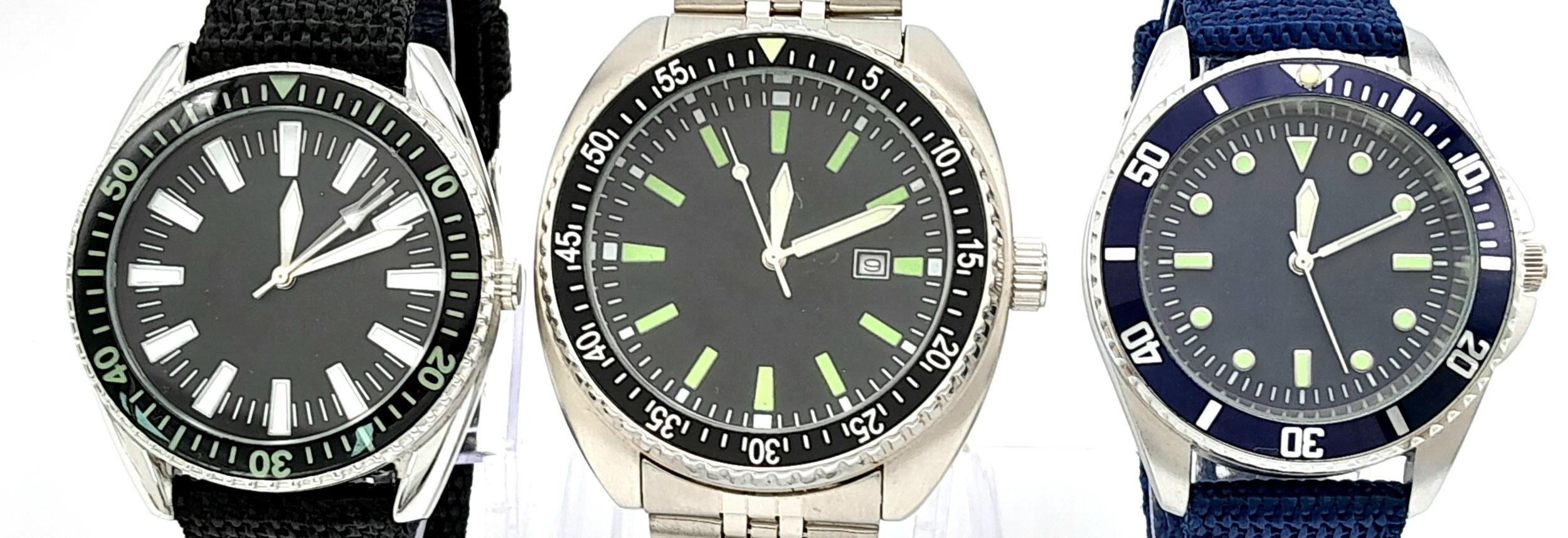 Three Unworn Military Homage Watches Comprising; 1) A British Special Forces Design (SBS) Divers - Image 2 of 6