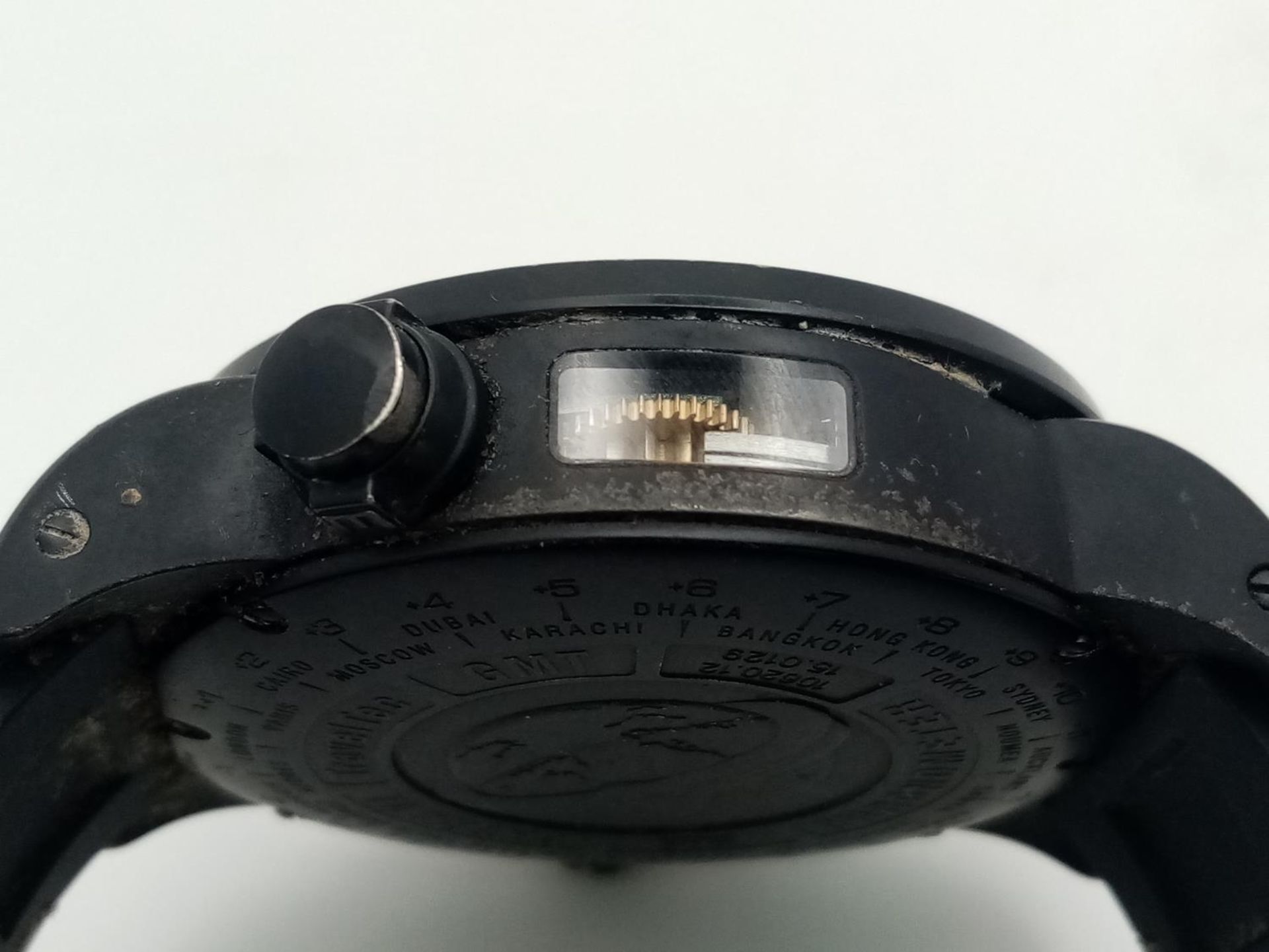 A Carl F. Bucherer Travel Tec GMT Chronograph Automatic Gents Watch. Black vulcanised rubber - Image 7 of 9