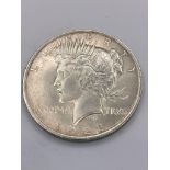 1922 USA SILVER PEACE DOLLAR. Very/extra fine condition. Please see picture.