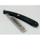 3rd Reich Patriotic Cut Throat Razor. Blade has been etched “Made from steel from the Volks Wagen