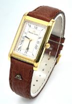 An Excellent Condition, Vintage, Maurice Lacroix Gold Plated Tank Style Date Watch. New Battery