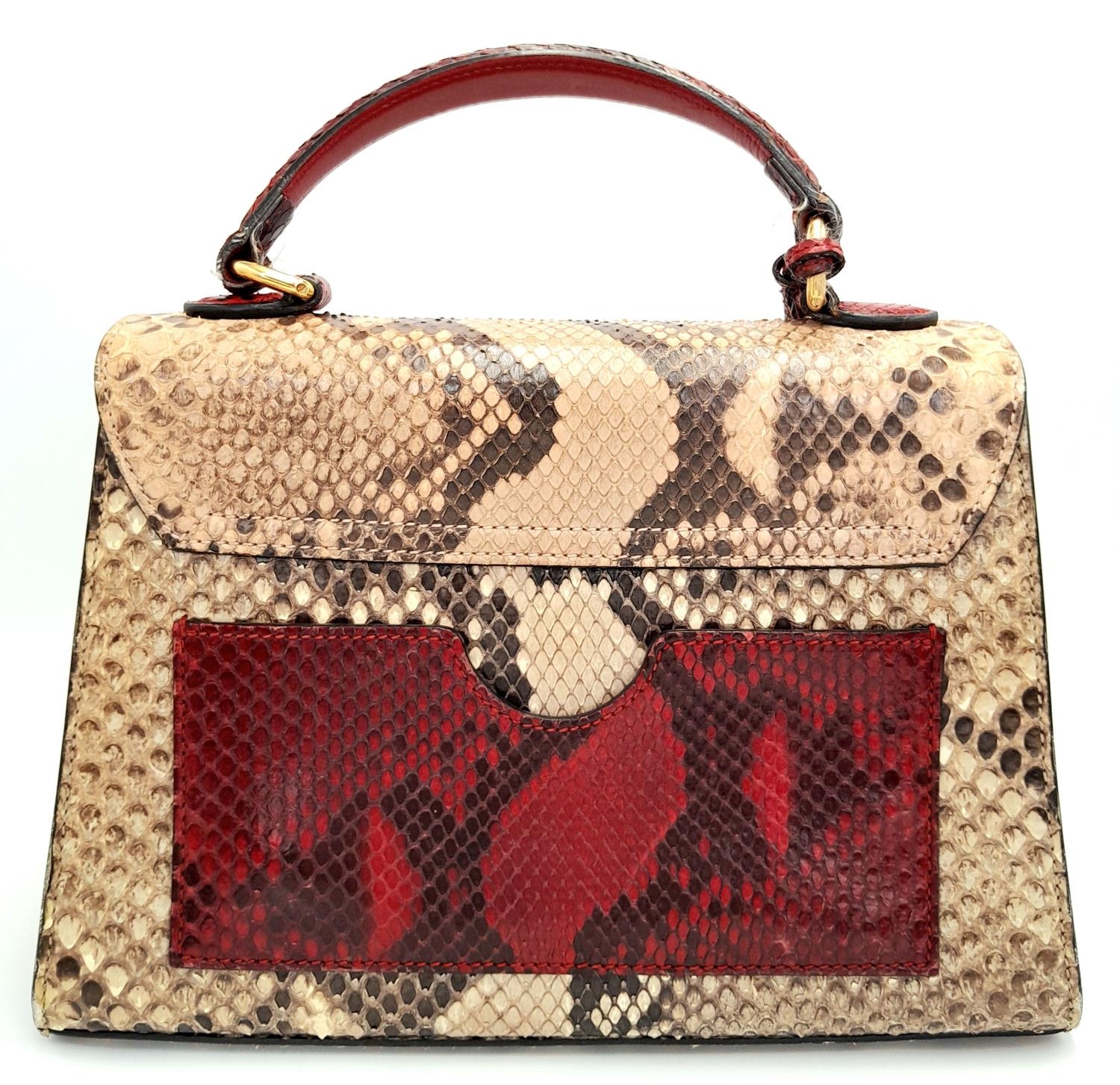 A Gucci Multi-Colour Python Padlock Bag. Python skin and leather exterior with gold-toned - Image 2 of 16