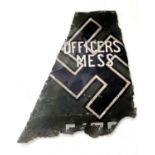 WW2 German Aircraft Tail Fragment, used as a sign for the Officers Mess.