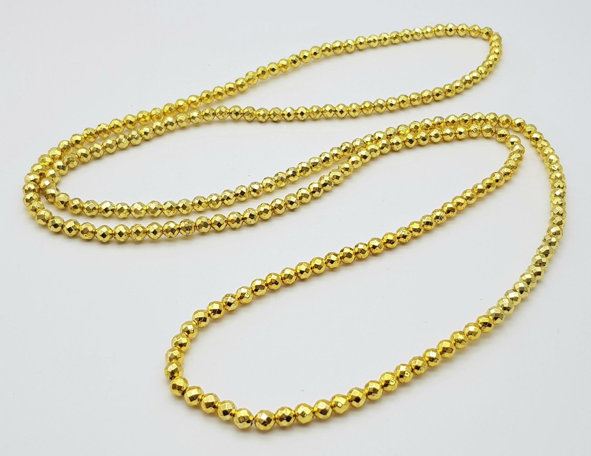 A Limited Edition (1 of 200), 679.65 Carat, Gold Haematite Bead Necklace. Fully Certified - Image 4 of 5