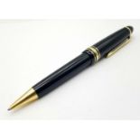 A Montblanc Meisterstruck Black and Gold Tone Ball Point Pen. 15cm. Ref: 016938
