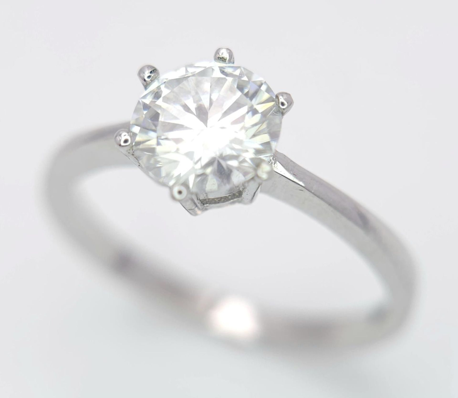 A 1ct Moissanite 925 Silver Ring. Size N. Comes with a GRA certificate. - Image 2 of 7