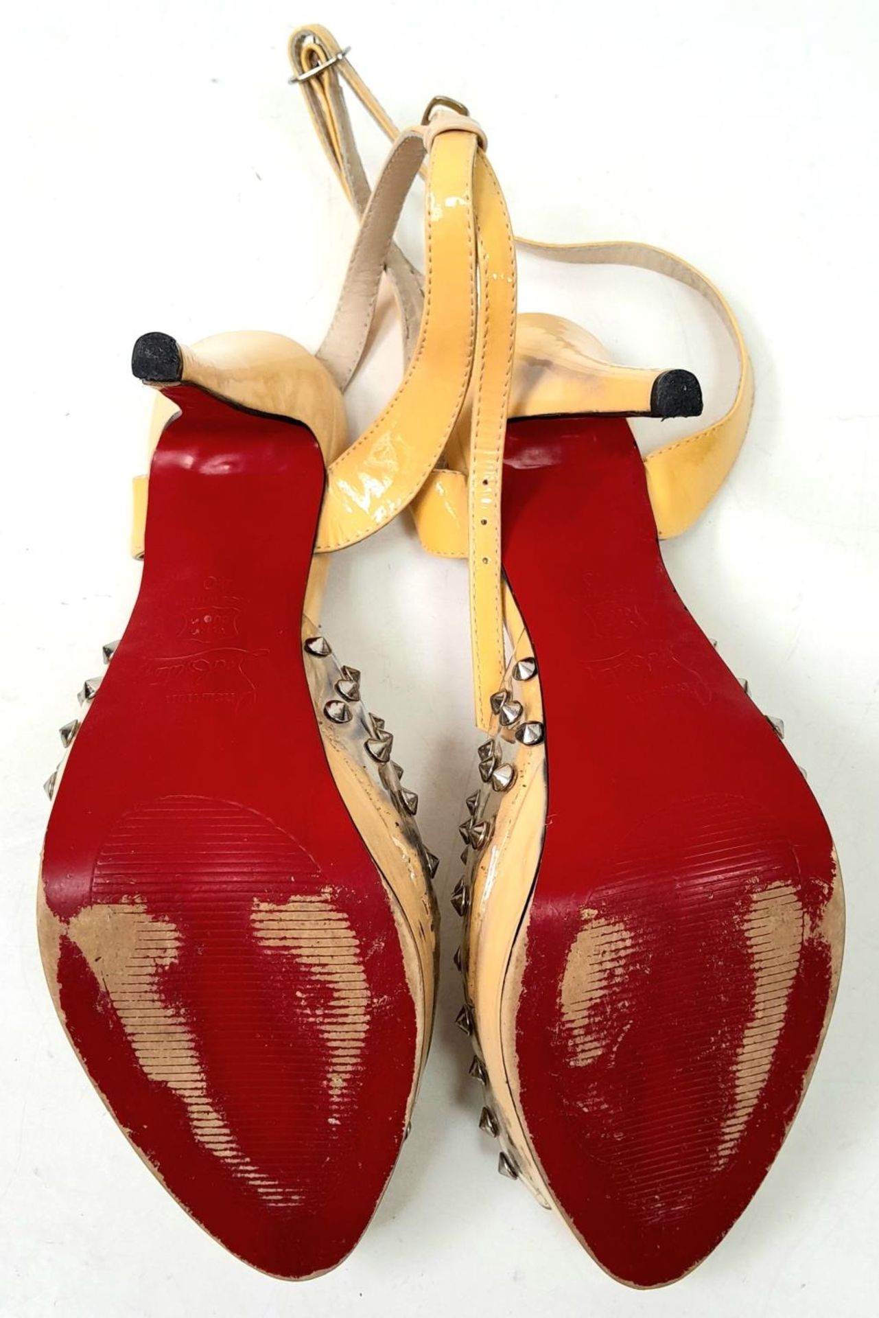 A pair of lightly used high heel (4inch) shoes by Louboutin. - Image 3 of 8